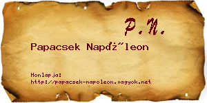 Papacsek Napóleon névjegykártya